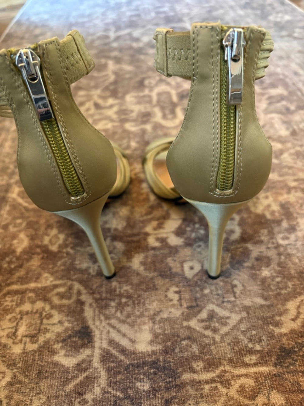 ZARA Sage Green Multi‑Strap Ankle Strap High Heels sandal 36/6 - Picture 5 of 7